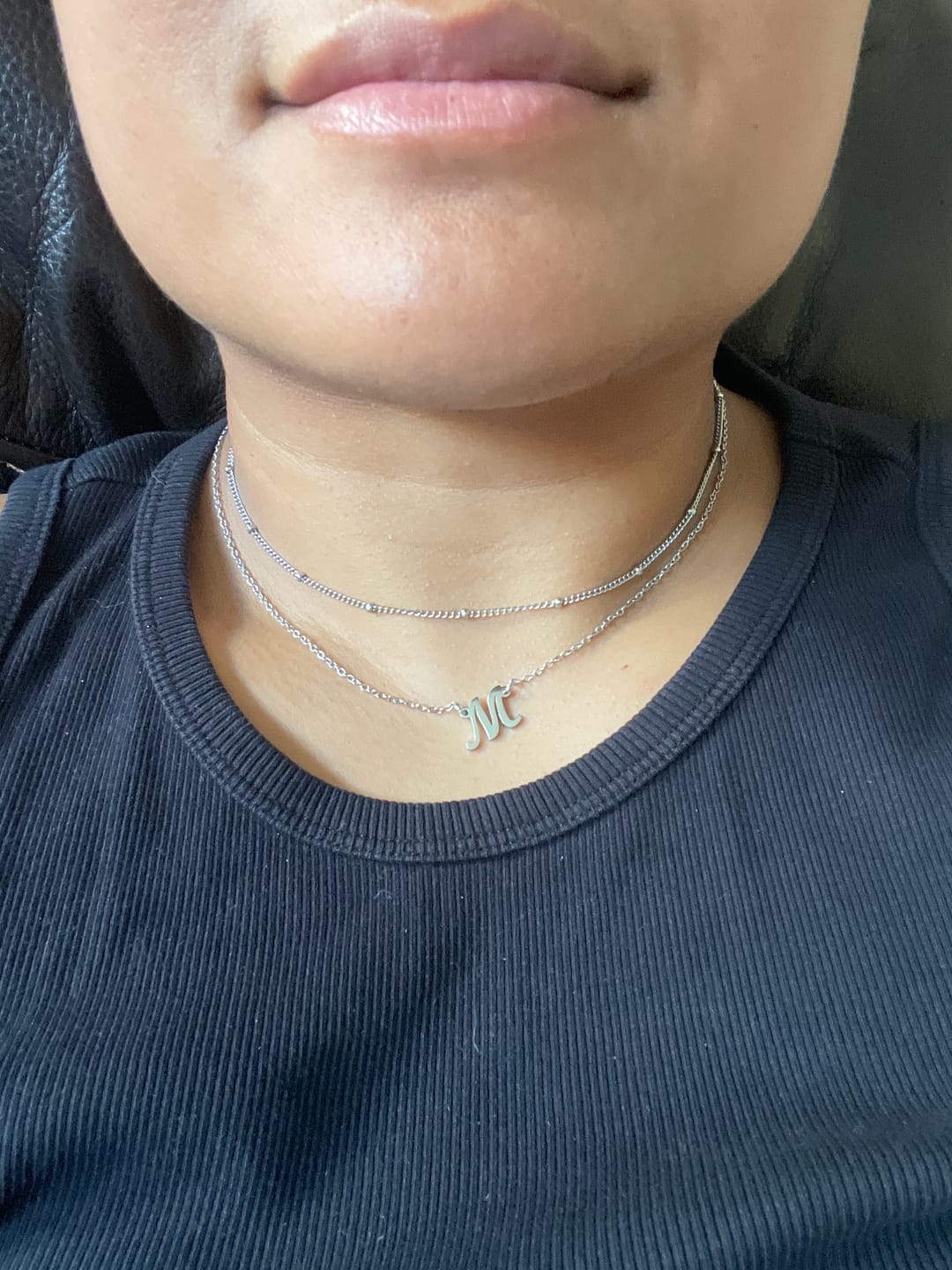 Customer photo review of Small Letter Necklace