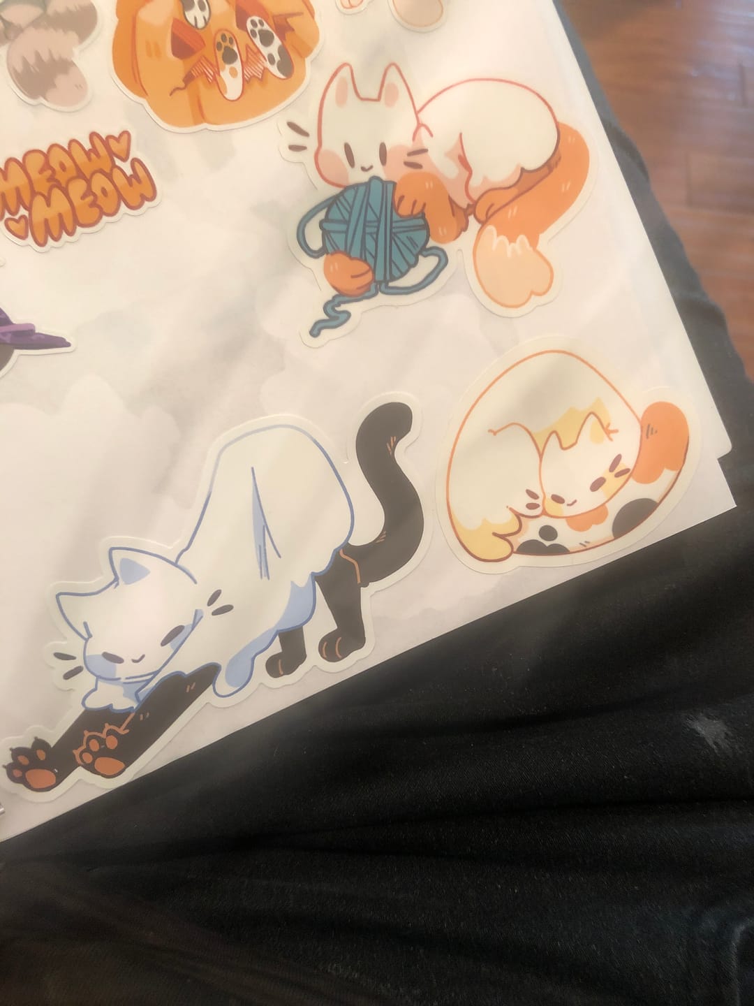 Customer photo review of Cute Ghost Cat Stickers!