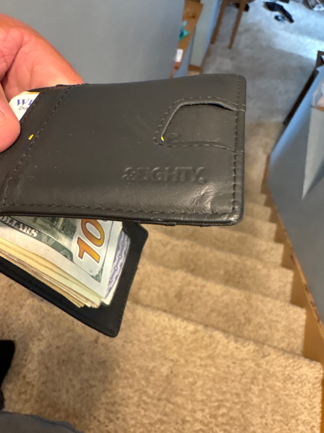 Customer photo review of 80Eighty® Matte Black Leather Wallet