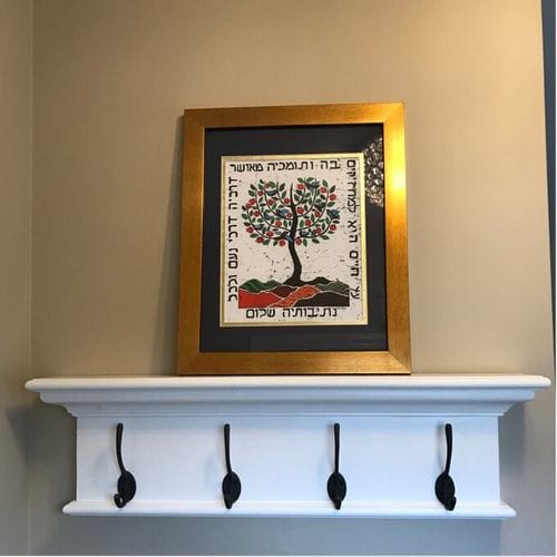 Customer photo review of Halifax Coat Hanger Wall Unit 4 Hooks - White