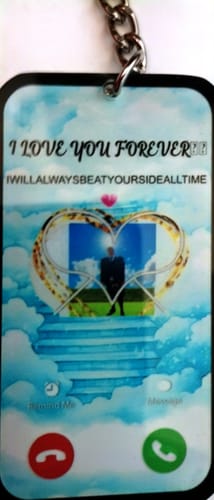 Customer photo review of Custom Photo I’m So Proud Of You - Family Personalized Pocket Hug Keychain