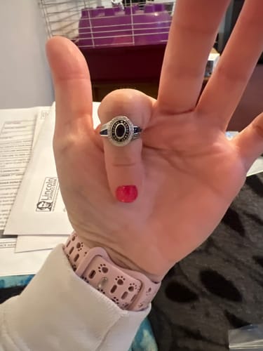 Customer photo review of Personalized Engraved Birthstone Graduation Ring Gift for Graduates