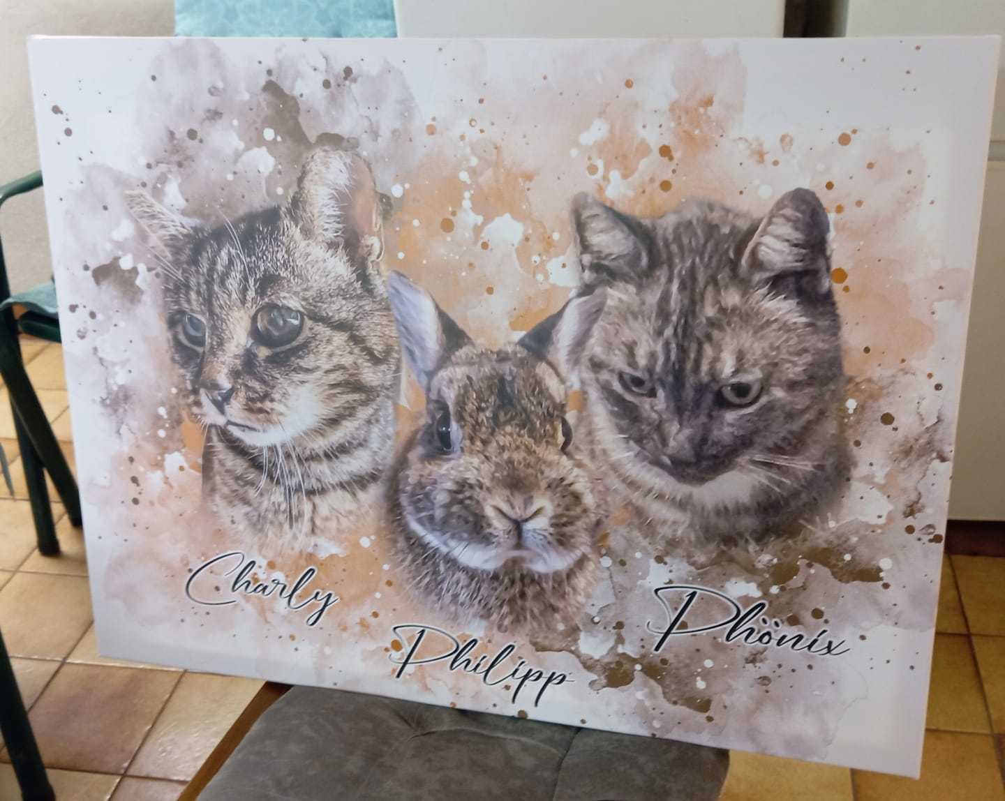 Customer photo review of Tierisches Wasserfarben Portrait