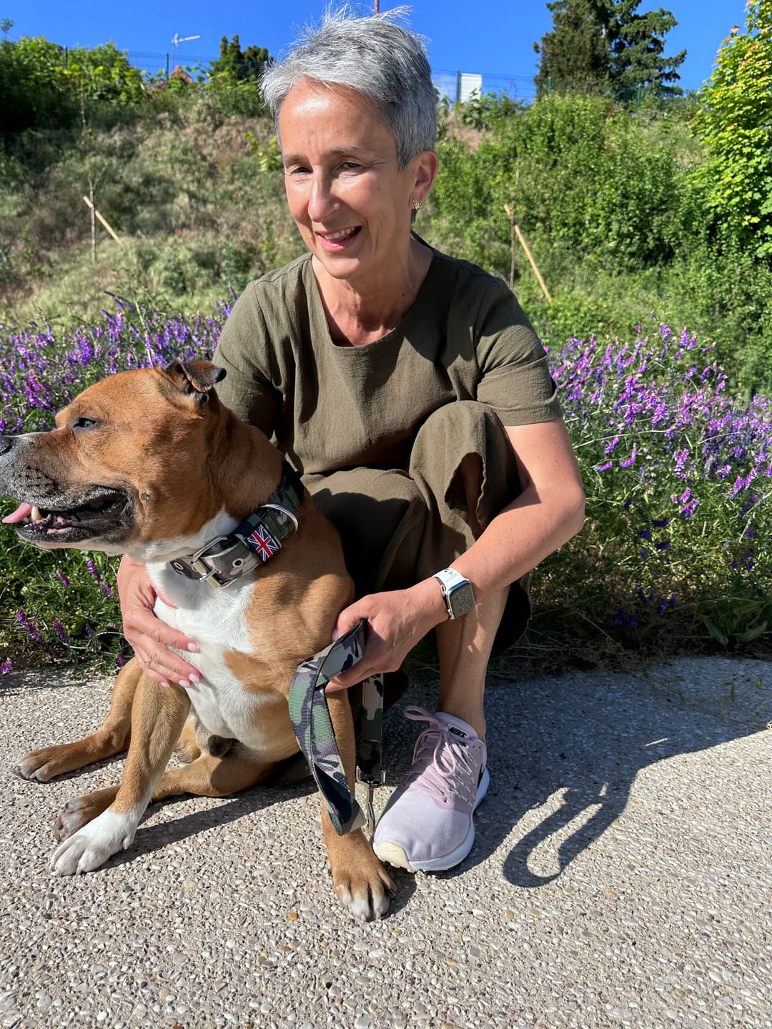Customer photo review of Staffordshire Bull Terrier 1935® Nylon Leash - Classic Camo & Choco - Normal