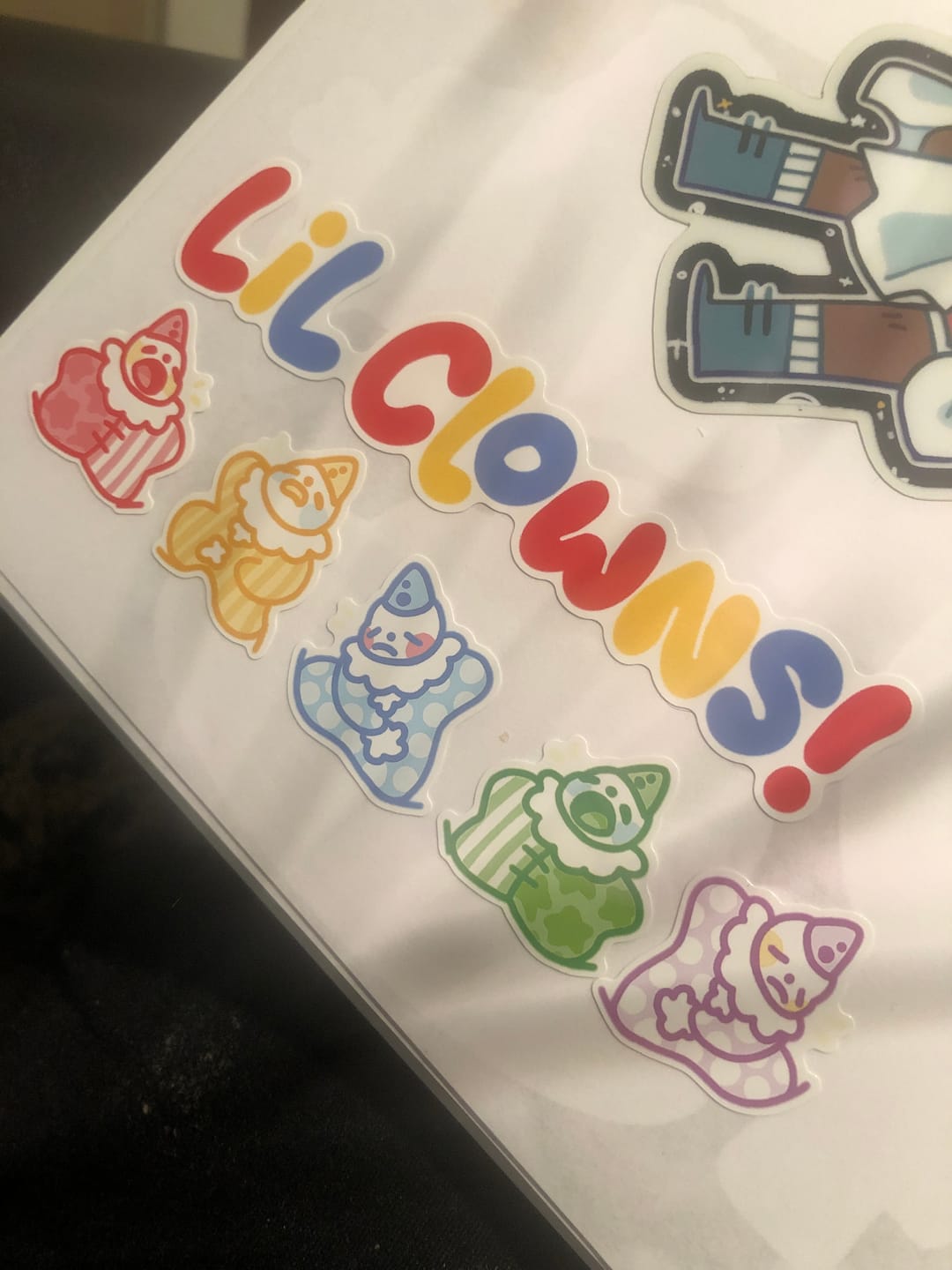 Customer photo review of Cute Lil Clowns Sticker Sheet