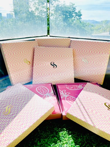 Customer photo review of ( Square ) Enchanted Garden Mixed Satin Silk Square ( Red Riding Hood - Brick Red )