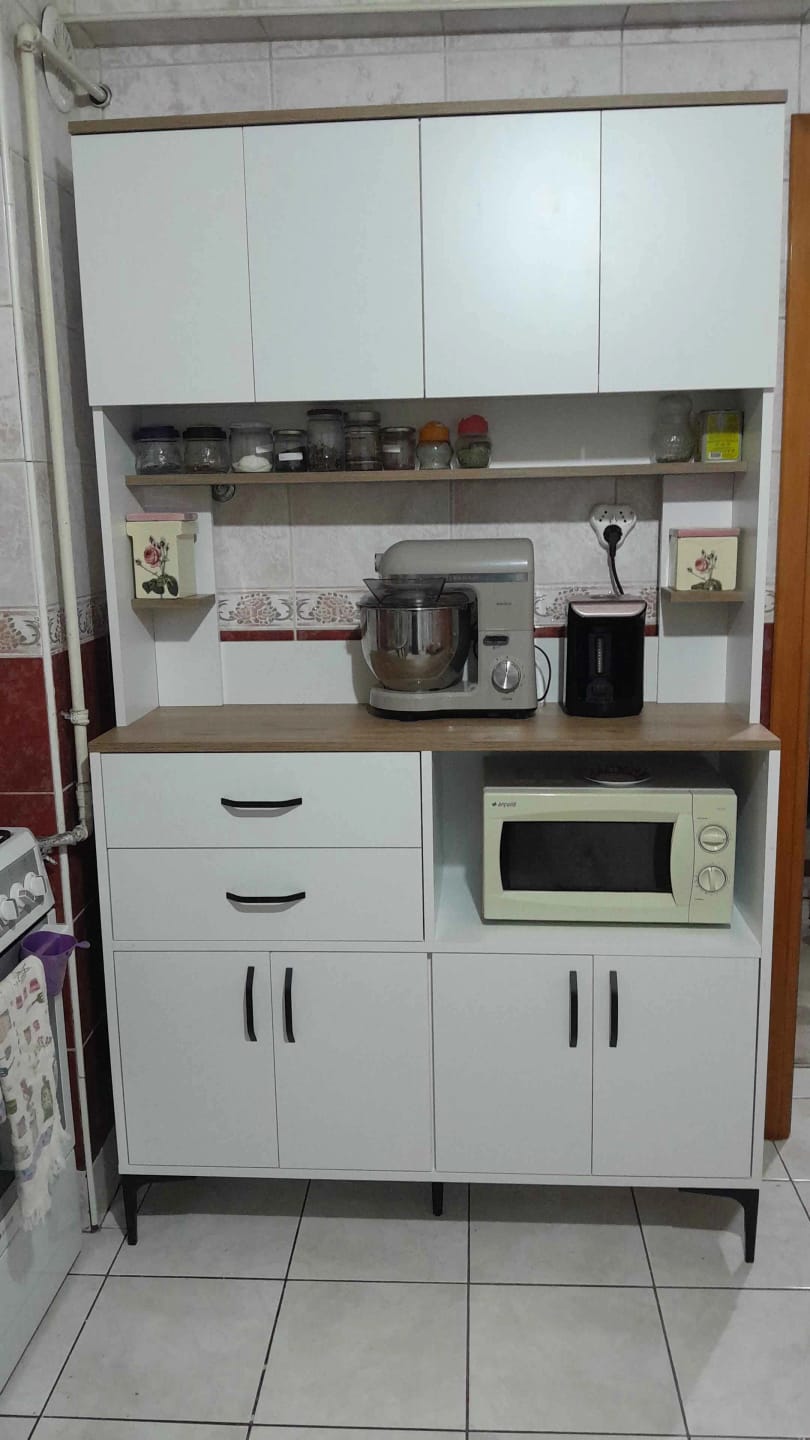 Customer photo review of Rani JE179 Çok Amaçlı Dolap 8 Kapaklı 2 Çekmeceli Kiler Mutfak Dolabı Beyaz - Sepet Ceviz