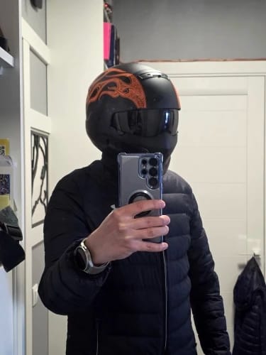Customer photo review of 'Air Force' Open Helmet with Retractable Visor