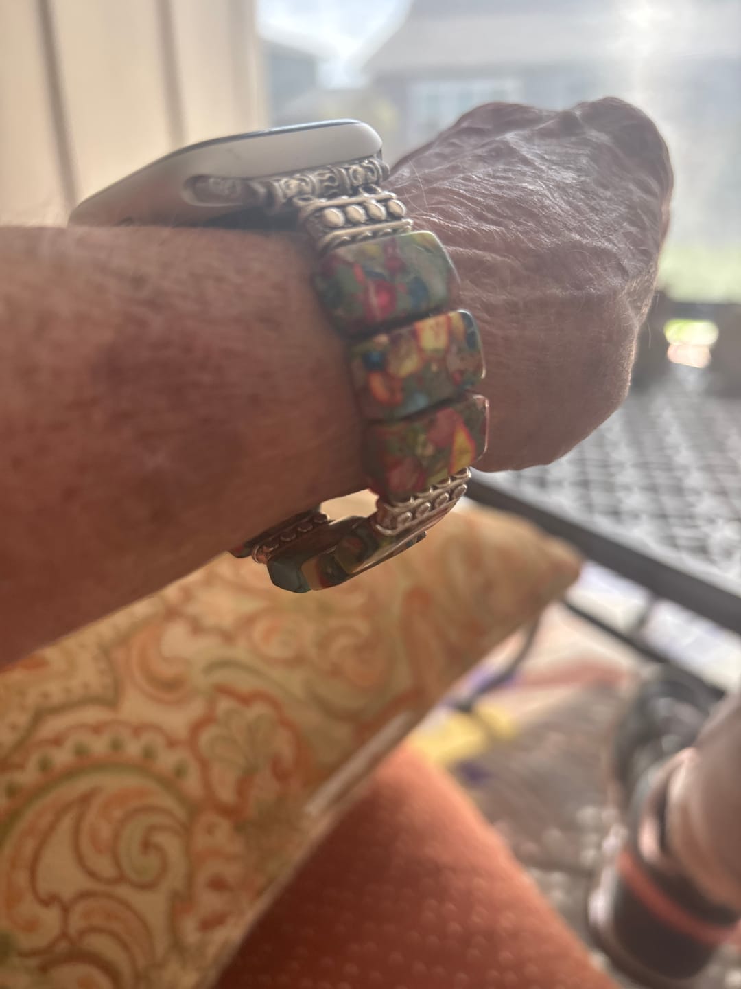 Customer photo review of Chic Flower Stretch Apple Watch Strap