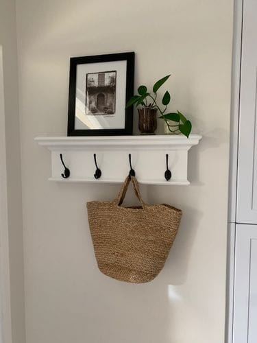 Customer photo review of Halifax Coat Hanger Wall Unit 4 Hooks - White