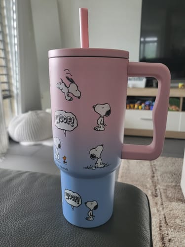 Customer photo review of Peanuts Snoopy Woof Travel Tumbler - Limited Ombre Color