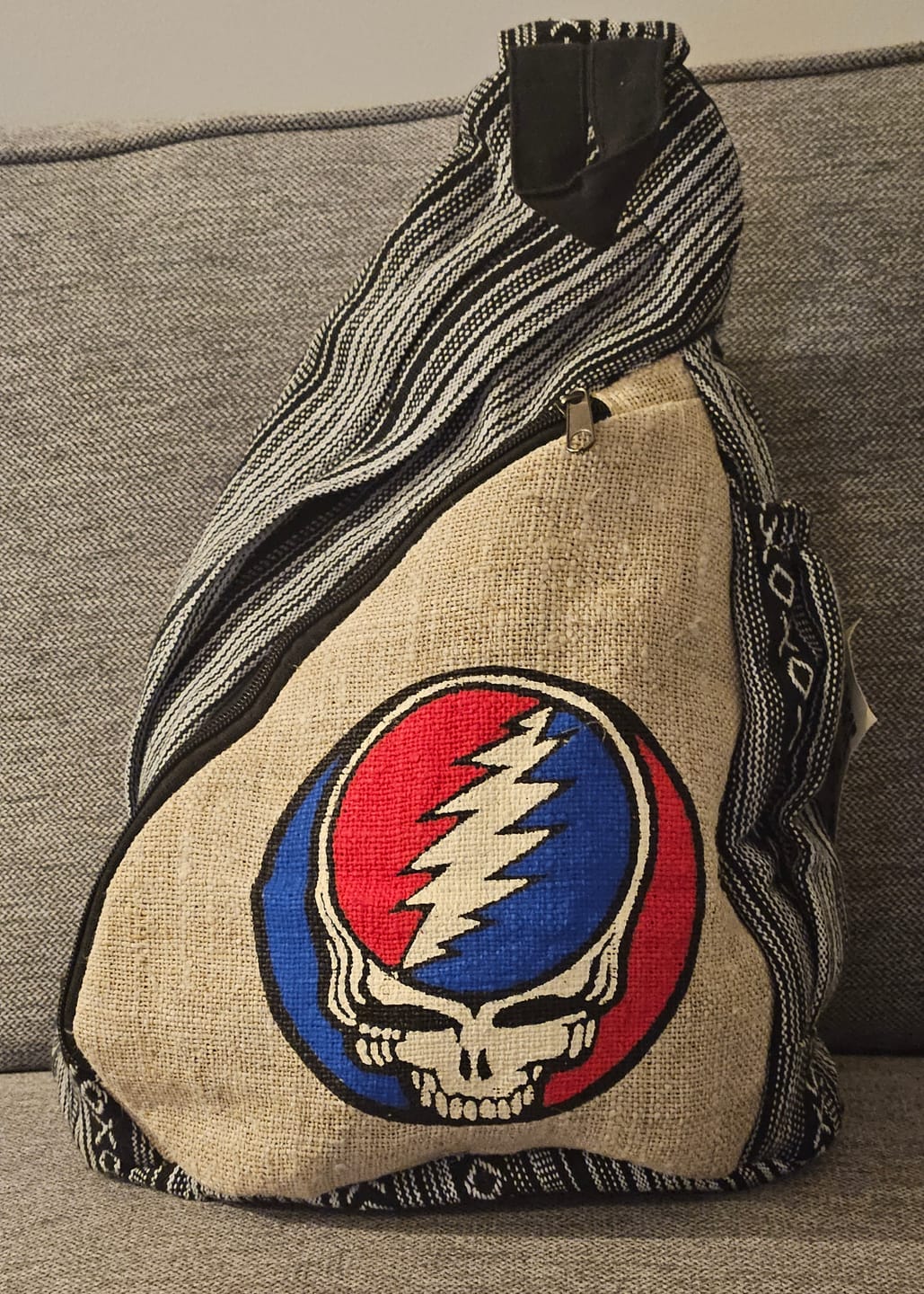 Customer photo review of Grateful Dead Steal Your Face Hemp Sling Backpack