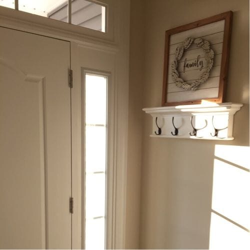 Customer photo review of Halifax Coat Hanger Wall Unit 4 Hooks - White