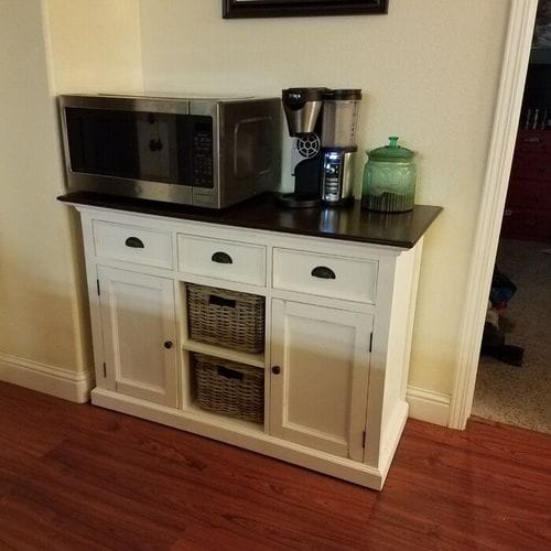 Customer photo review of Halifax Accent Buffet - White with Brown Top