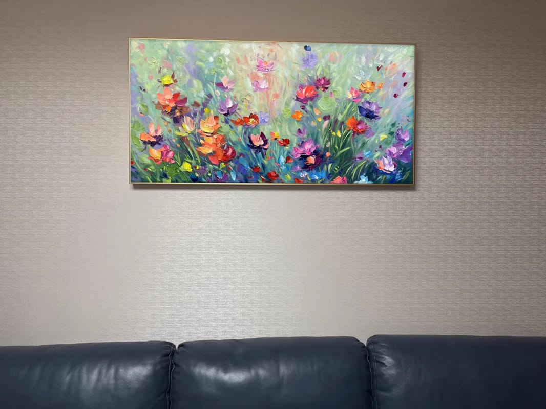 Customer photo review of Colorful Flower Textured Painting Canvas #FP012