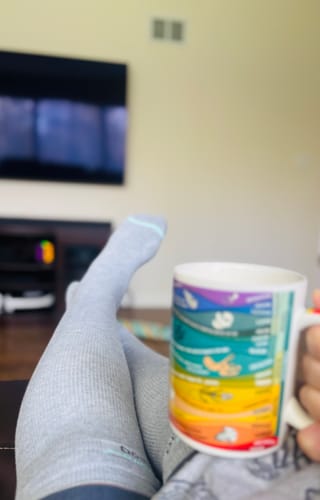 Customer photo review of Premium Bamboo Compression Socks with Grip