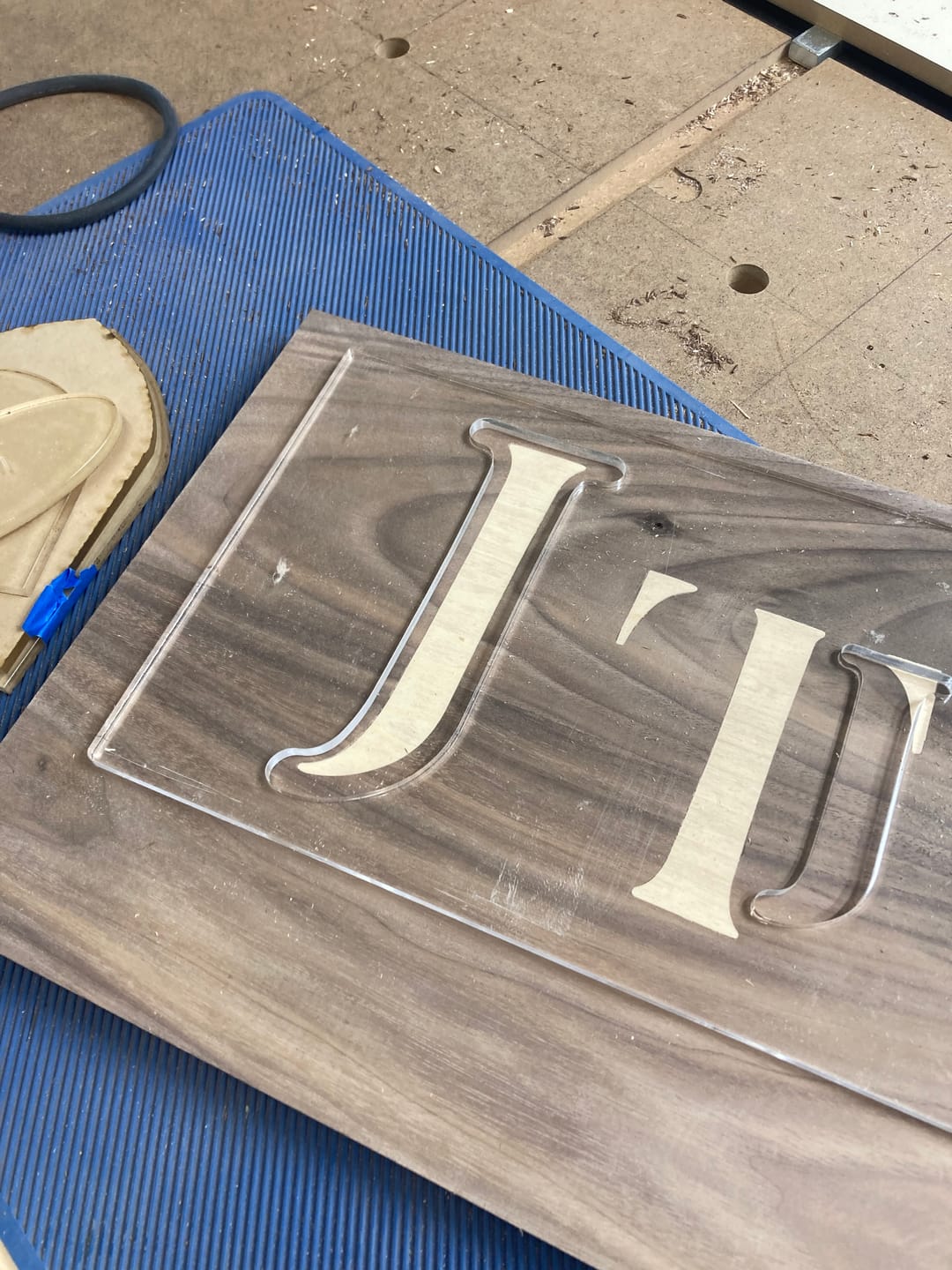 Customer photo review of 5" Letter Acrylic Router Template Set - Alphabet Inlay Template