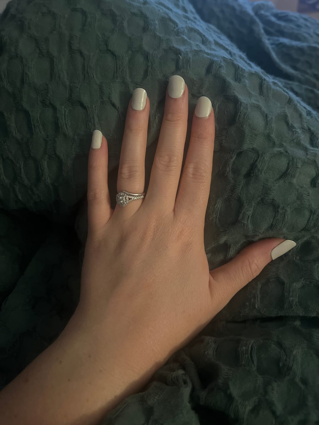 Customer photo review of Icing Sugar White DIY Semicured Gel Nail Sticker Kit