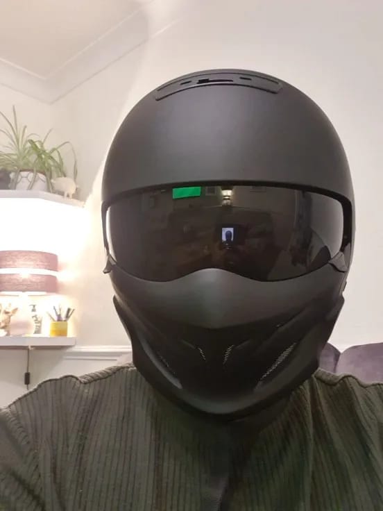 Customer photo review of 'Air Force' Open Helmet with Retractable Visor