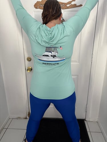 Customer photo review of Pelagic Womens Dri-Fit Fishing Hoodie