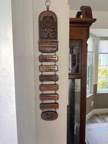 Customer photo review of Lord's Prayer and Last Supper Wall Hanging – Crafted in the Holy Land
