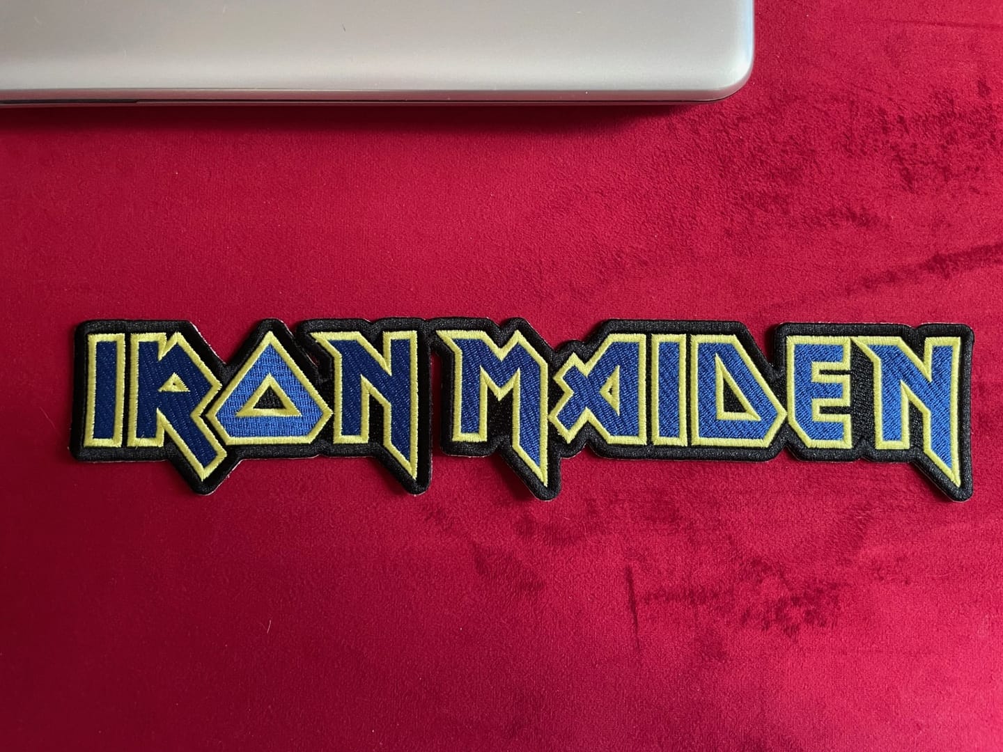 Customer photo review of Iron Maiden - Blue - Embroidered Rocker Style Logo