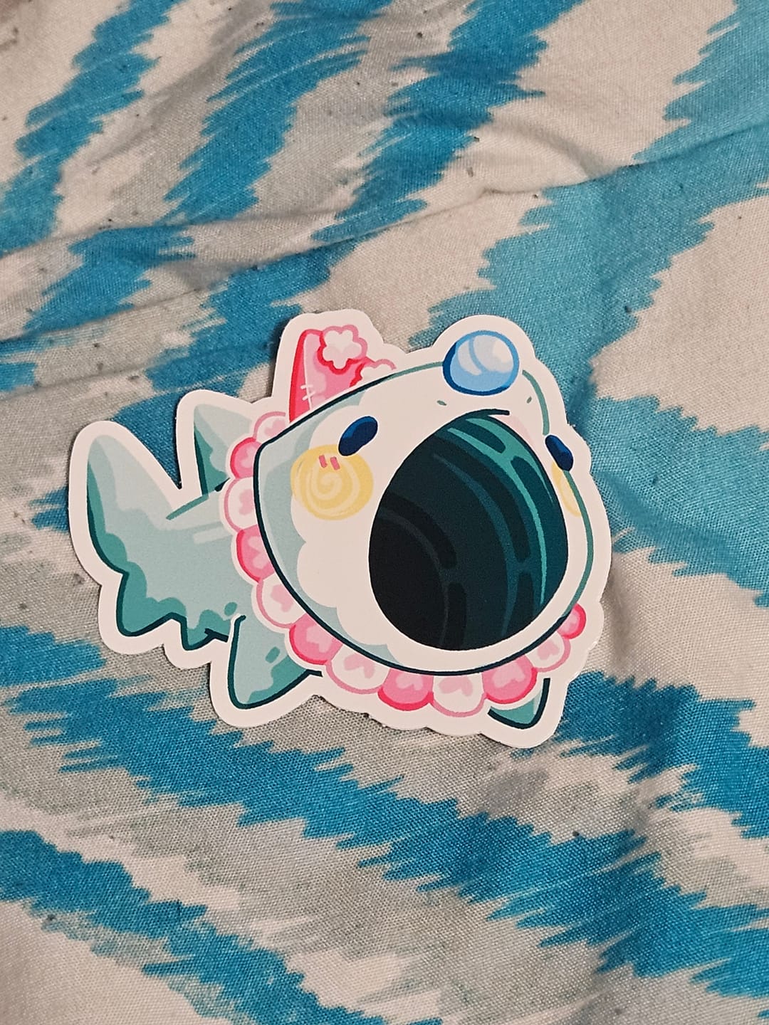 Customer photo review of Clown Shark Stickers