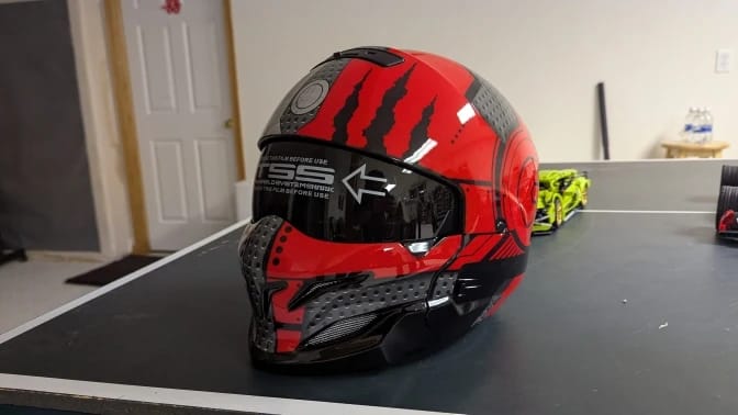 Customer photo review of 'Air Force' Open Helmet with Retractable Visor