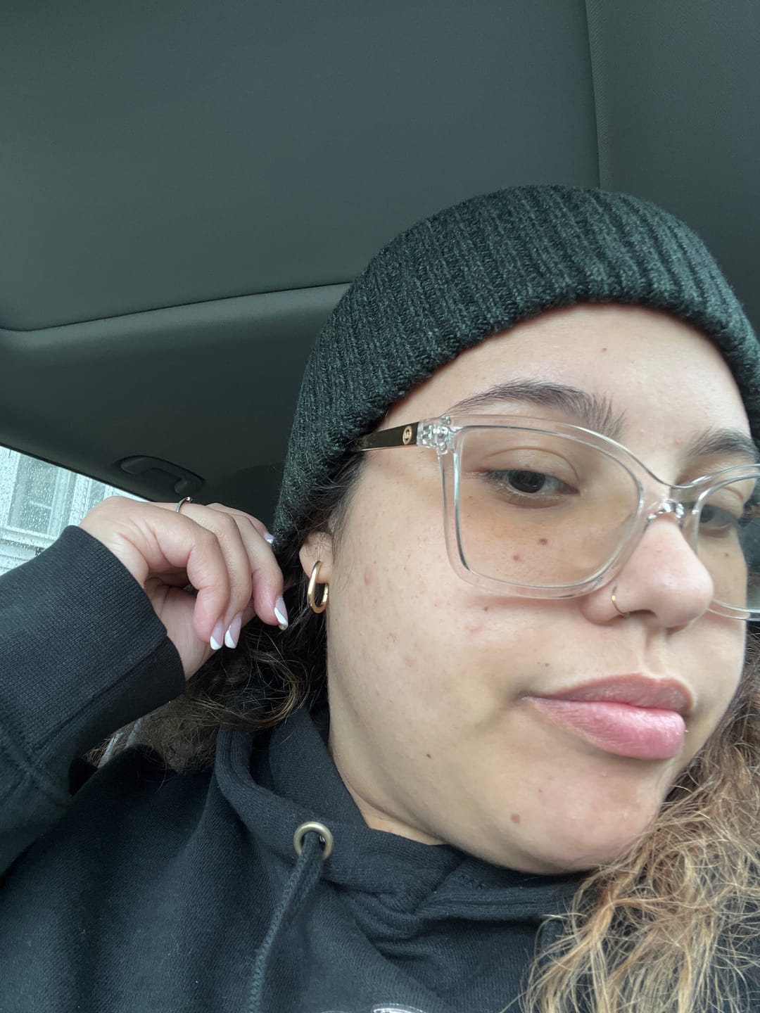 Customer photo review of Paper Clip Hoop Earrings