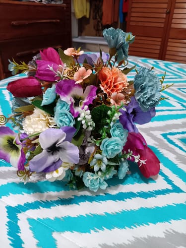 Customer photo review of Bulk 12" Carnation Bush Artificial Silk Flowers Wholesale