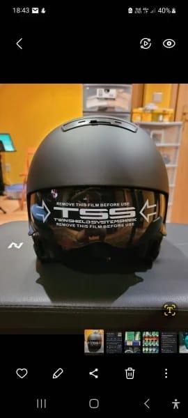 Customer photo review of 'Air Force' Open Helmet with Retractable Visor