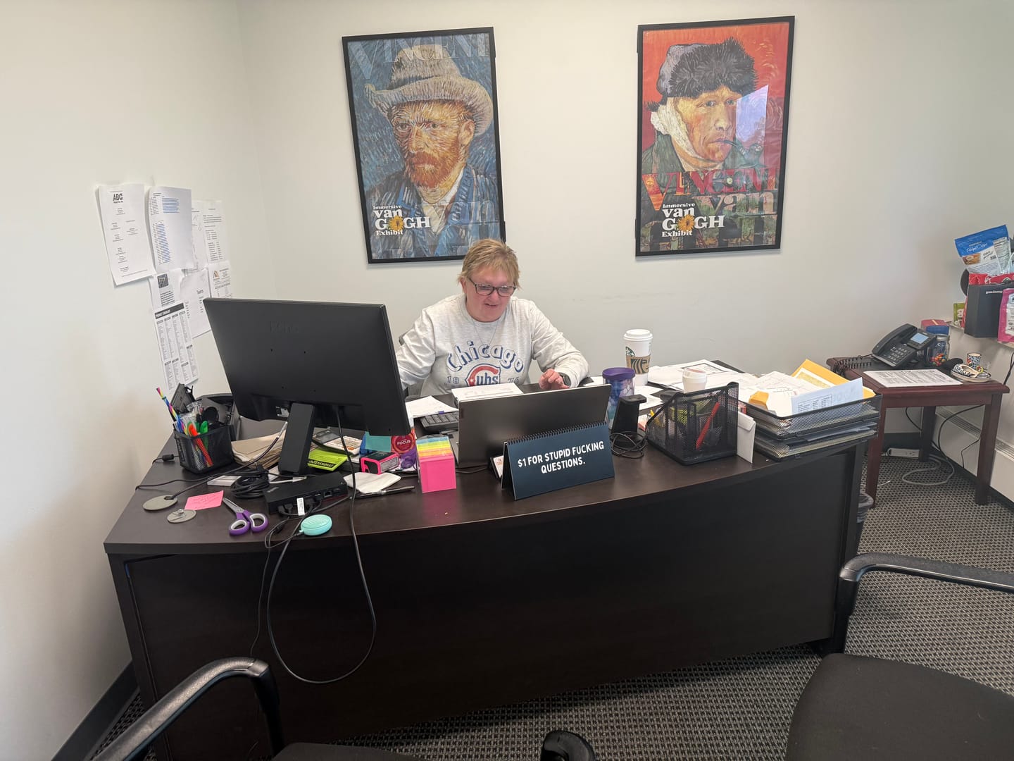 Customer photo review of The Daily Mood Desk Sign for People That Like To Say F*ck Black