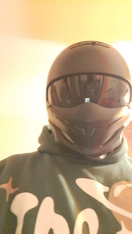 Customer photo review of 'Air Force' Open Helmet with Retractable Visor