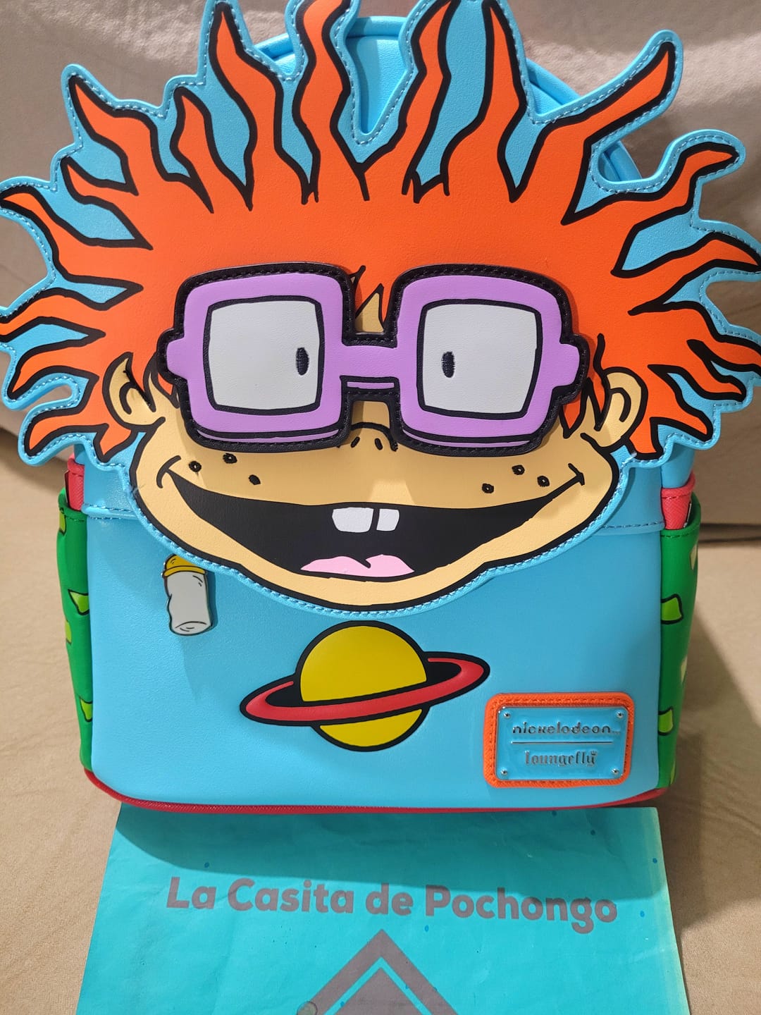Customer photo review of Loungefly Nickelodeon Rugrats Chuckie Cosplay Mini Backpack With Removable Glasses - 707 Street Exclusive