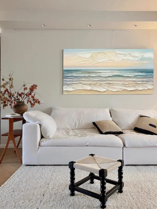 Customer photo review of Ocean And Sky Textured Painting Canvas #OS027