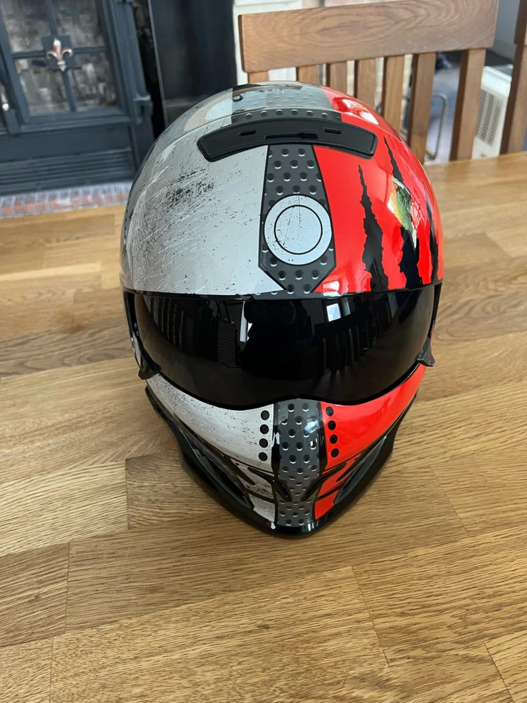 Customer photo review of 'Air Force' Open Helmet with Retractable Visor