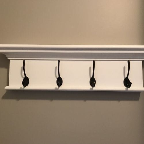 Customer photo review of Halifax Coat Hanger Wall Unit 4 Hooks - White