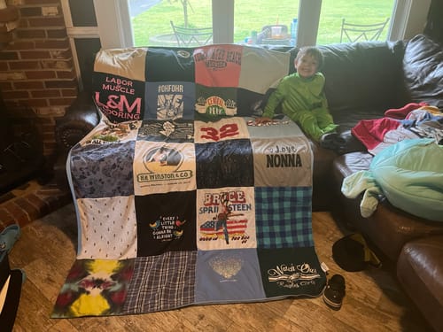 Customer photo review of Classic T-Shirt Blanket