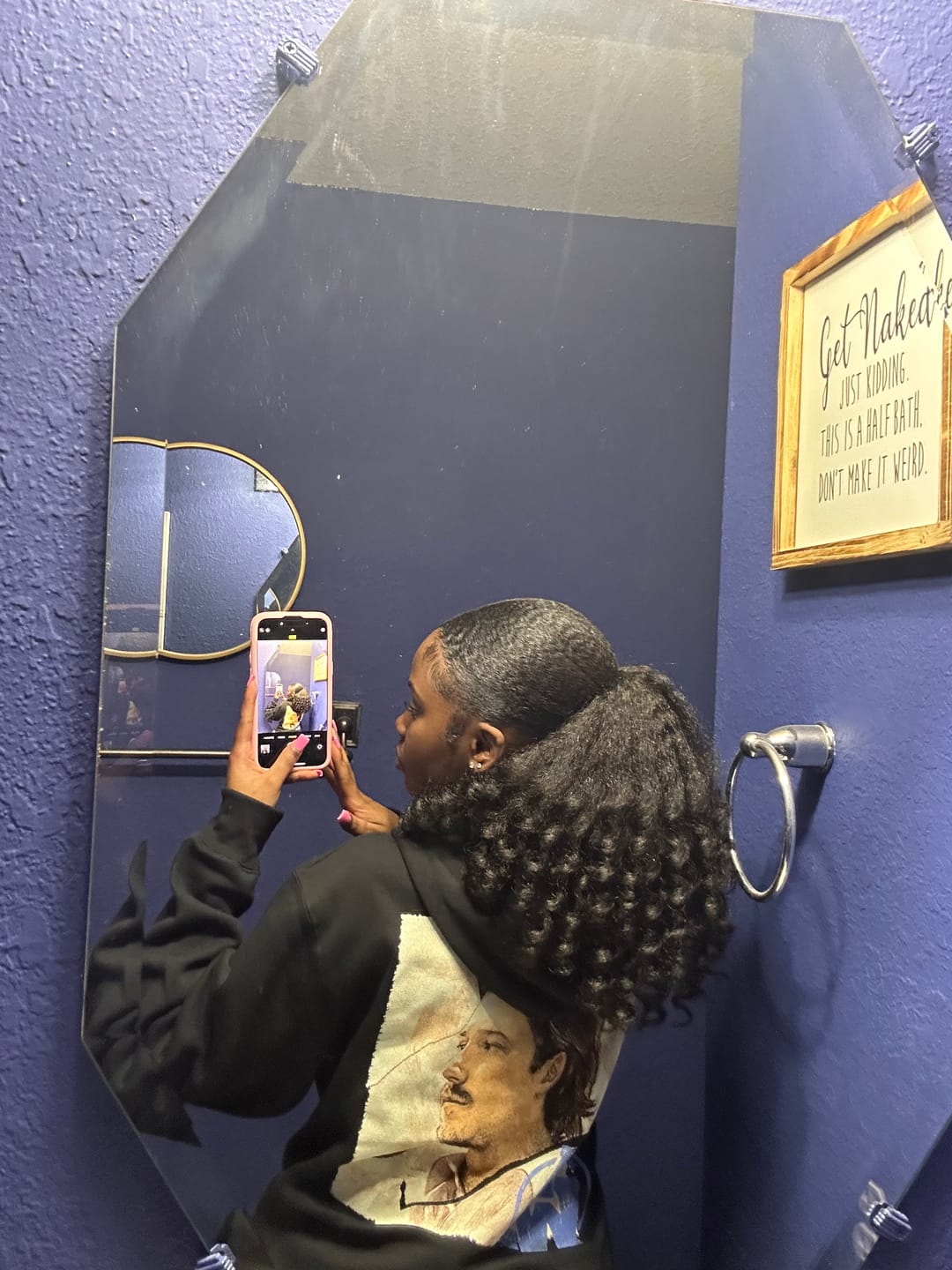 Customer photo review of Freetress Equal Drawstring Ponytail NATURAL GIRL (MED ROD)