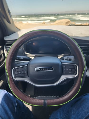 Customer photo review of Car Steering Wheel Cover, Custom For Your Cars, Anti-Slip, Safety, Soft, Breathable, Heavy Duty, Thick, Full Surround, Sports Style, Car Accessories JE18990