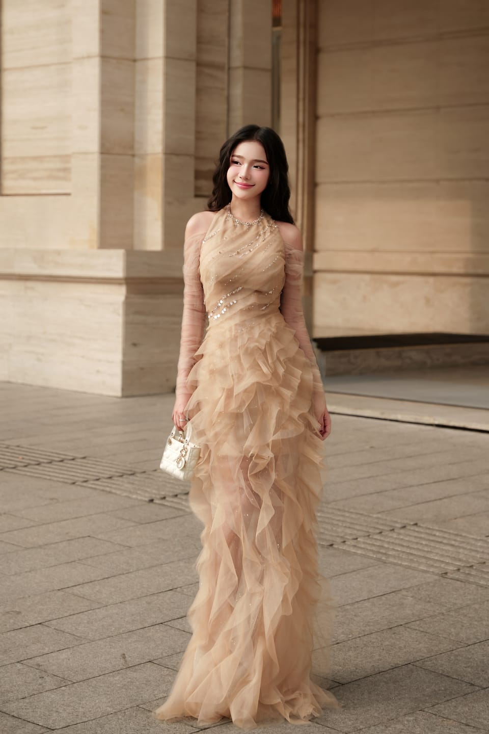 Customer photo review of AURIELLE Ruffled Maxi Dress