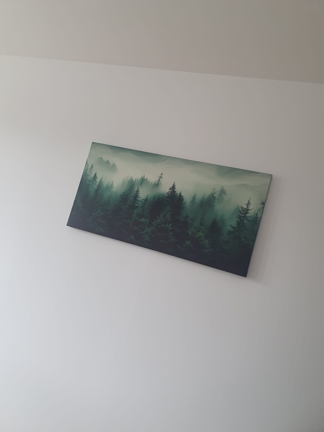 Customer photo review of Tablou canvas cu padure in ceata peisaj montan cu brazi