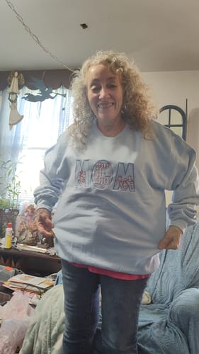 Customer photo review of Mom Custom Embroidered Photo Hoodie