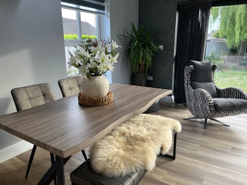 Customer photo review of Faux Arrangement - White Lily & Eucalyptus