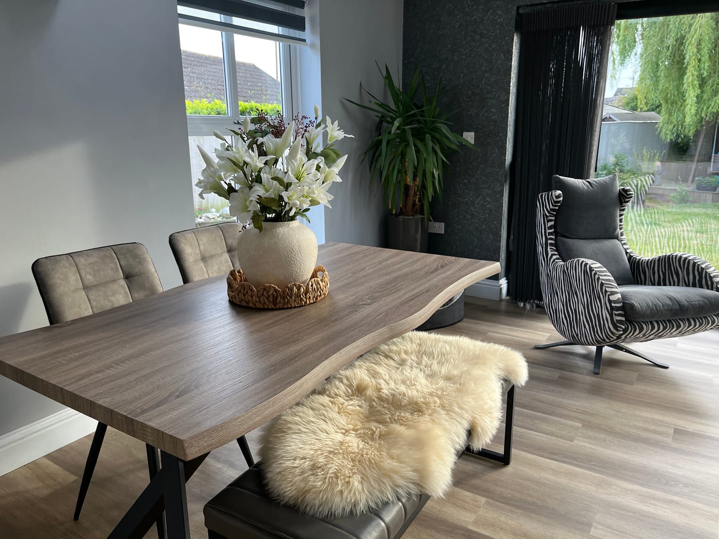 Customer photo review of Faux Arrangement - White Lily & Eucalyptus