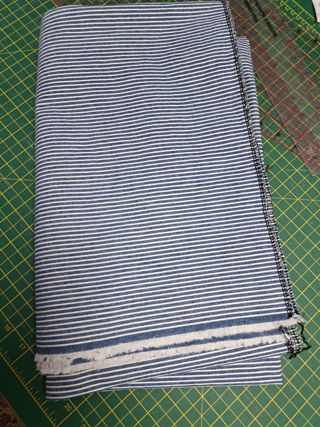 Customer photo review of Striped Yarn Dyed Washed Denim Fabric