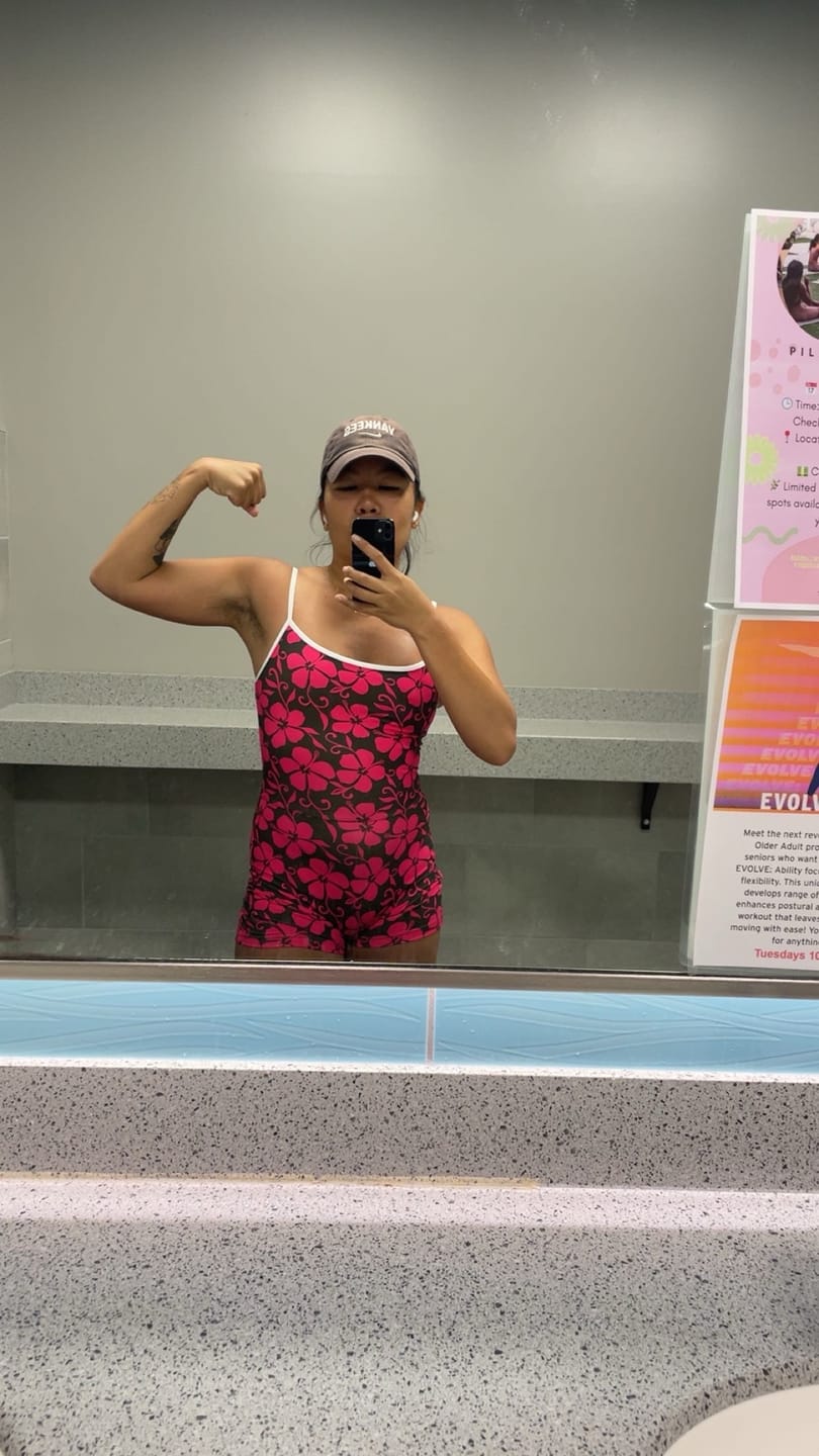 Customer photo review of 3" Active Romper - Pupukea Pink