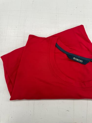 Customer photo review of Playeras Para Hombre Cuello Redondo Basica APCR Rojo