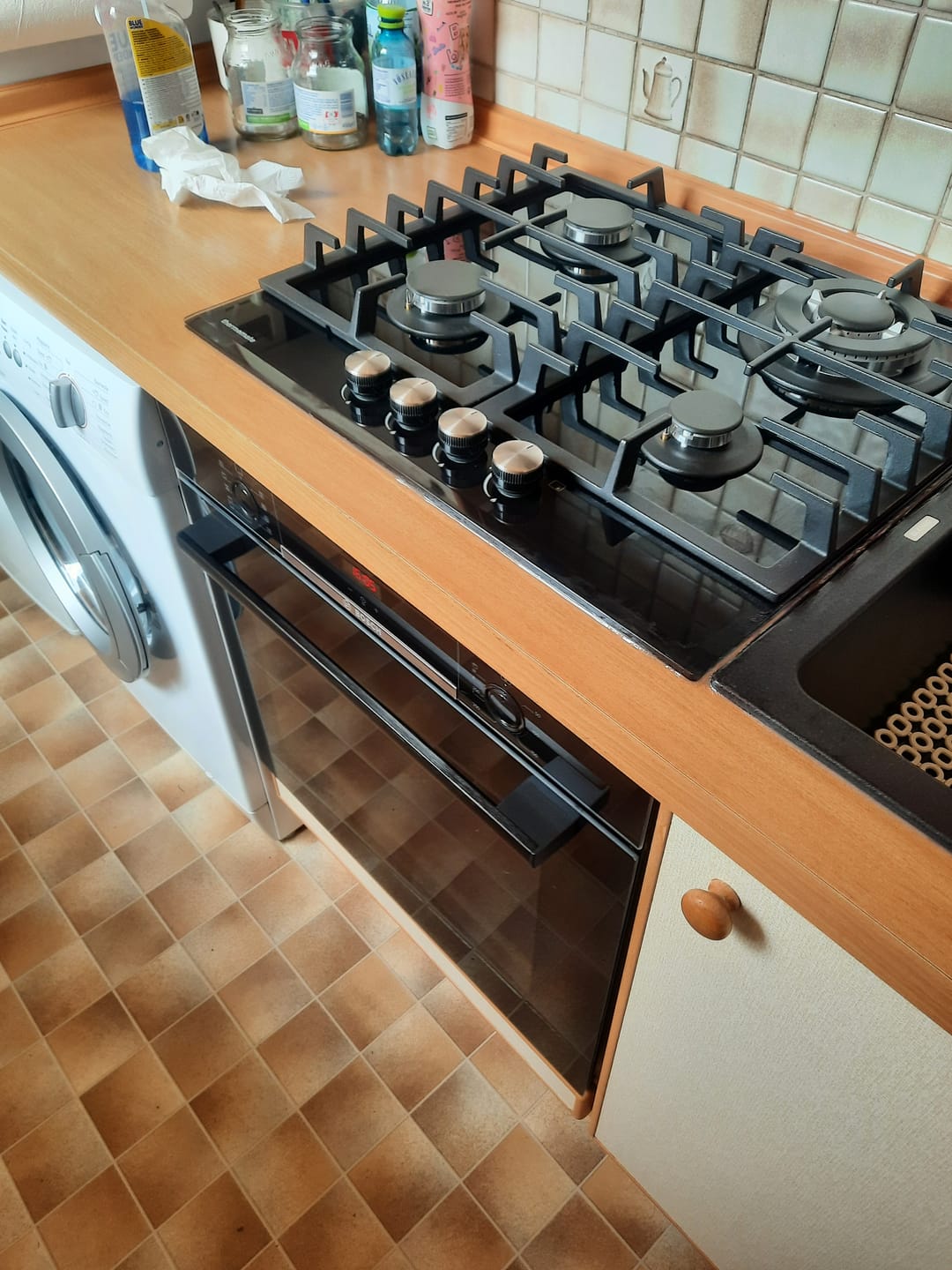 Customer photo review of Einbau-Gaskochfeld mit 4 Brennern – Schwarzes Glas