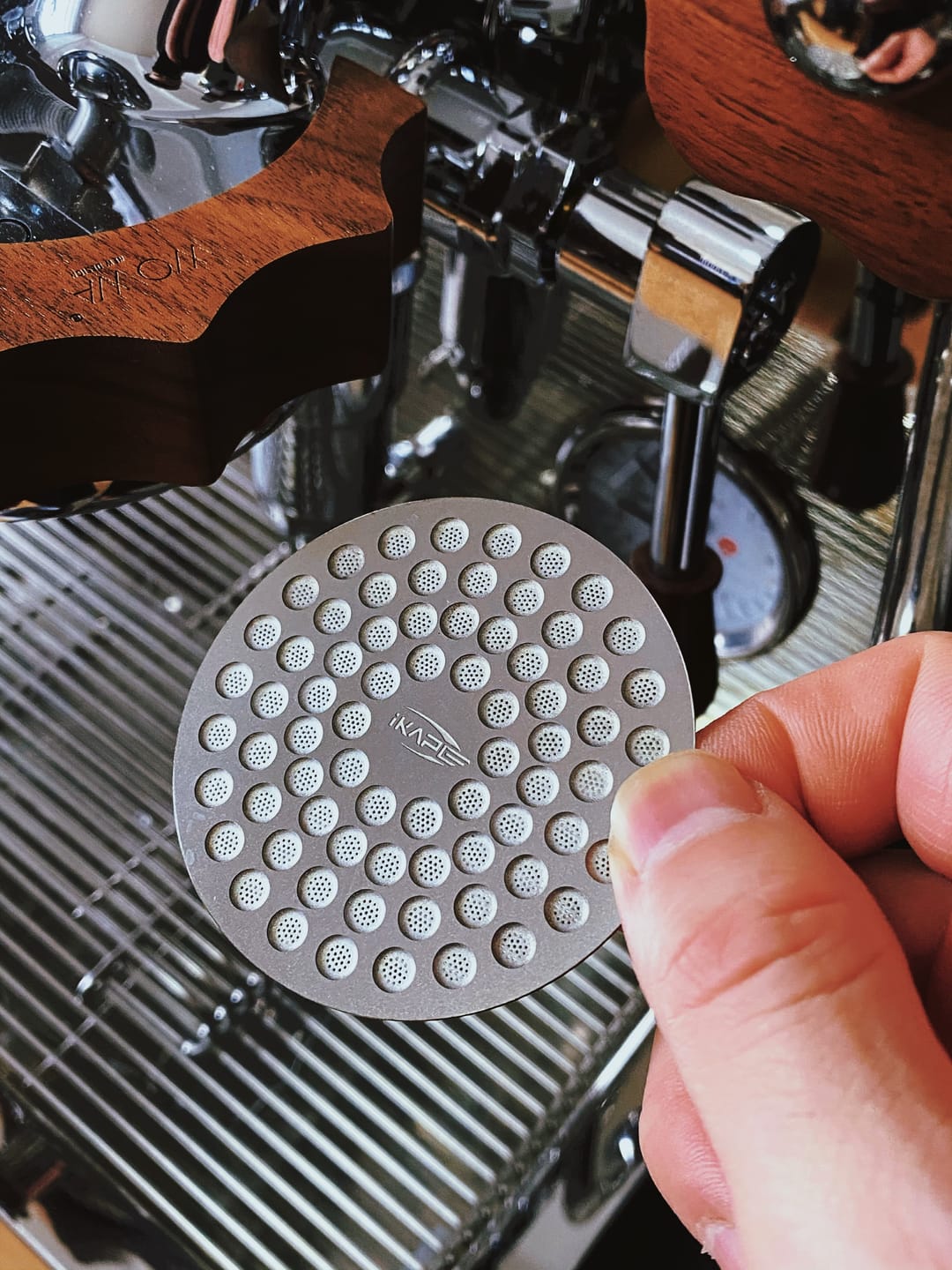 Customer photo review of Precision Espresso Puck Screen
